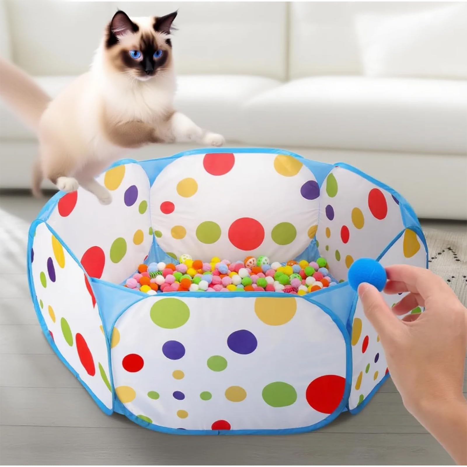 QUIXELL-SH 310-ball-pit-folded-flat-storage demonstrates portable setup.