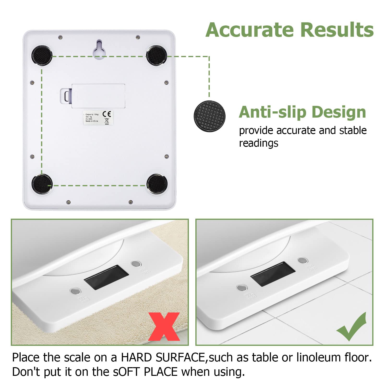 Qulable digital-scale unit switch enables g or oz measurements.