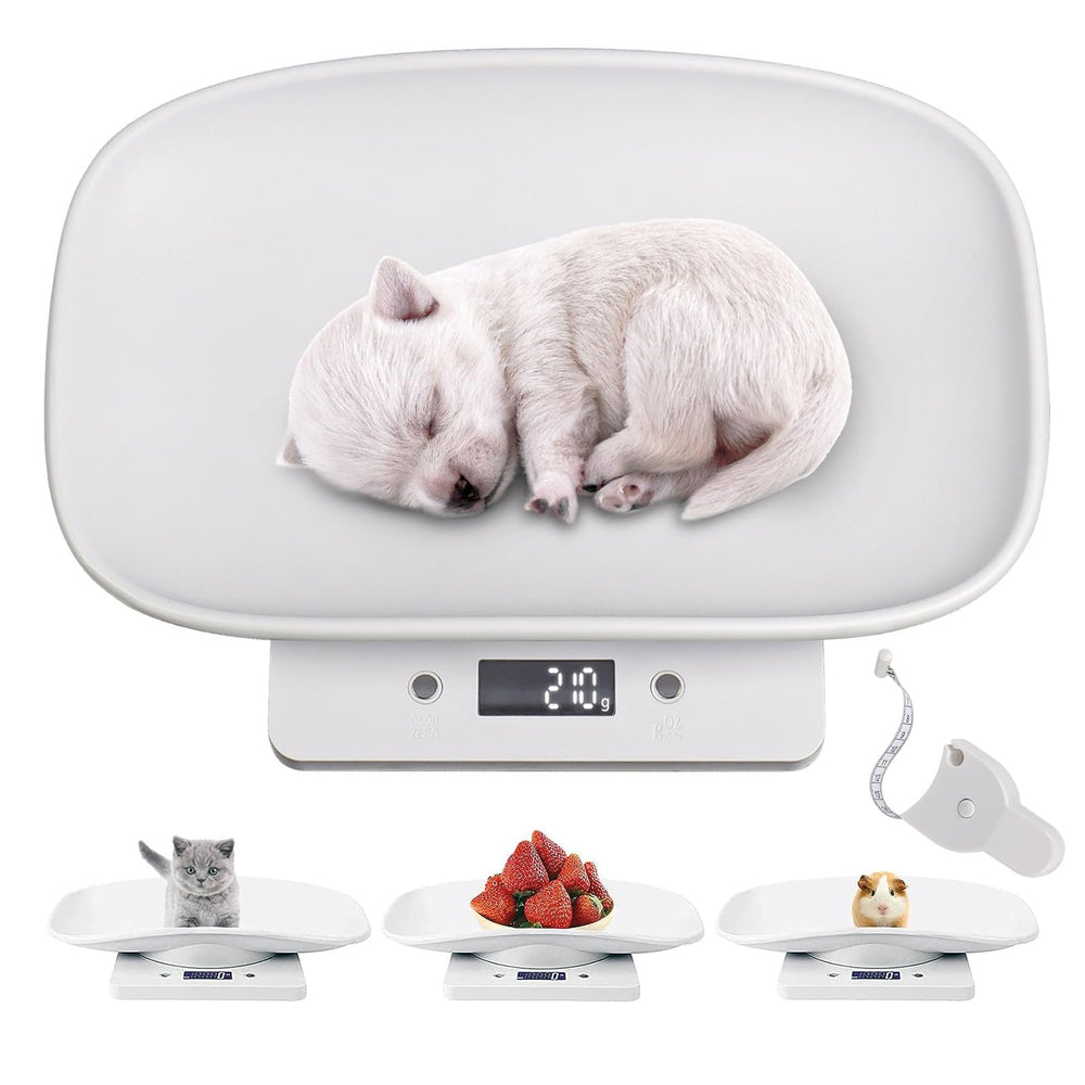 Qulable digital small-animals-scale tray provides precise weight readings for newborn pets.