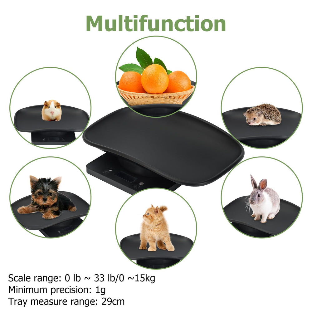 Qulable pet scale with container used for safe weighing of small animals