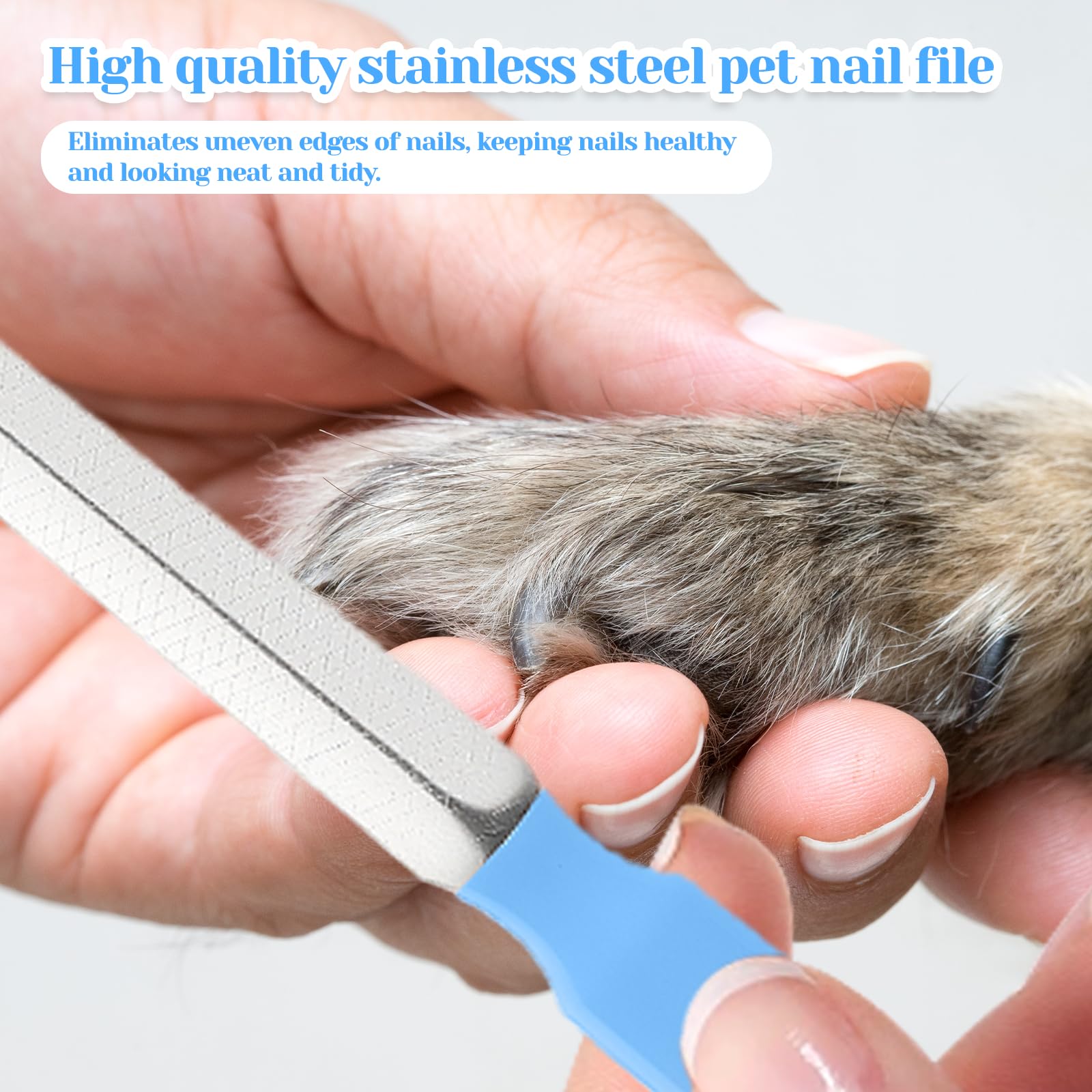 Qulkws pet nail filer blue compact kit for small dogs and cats.