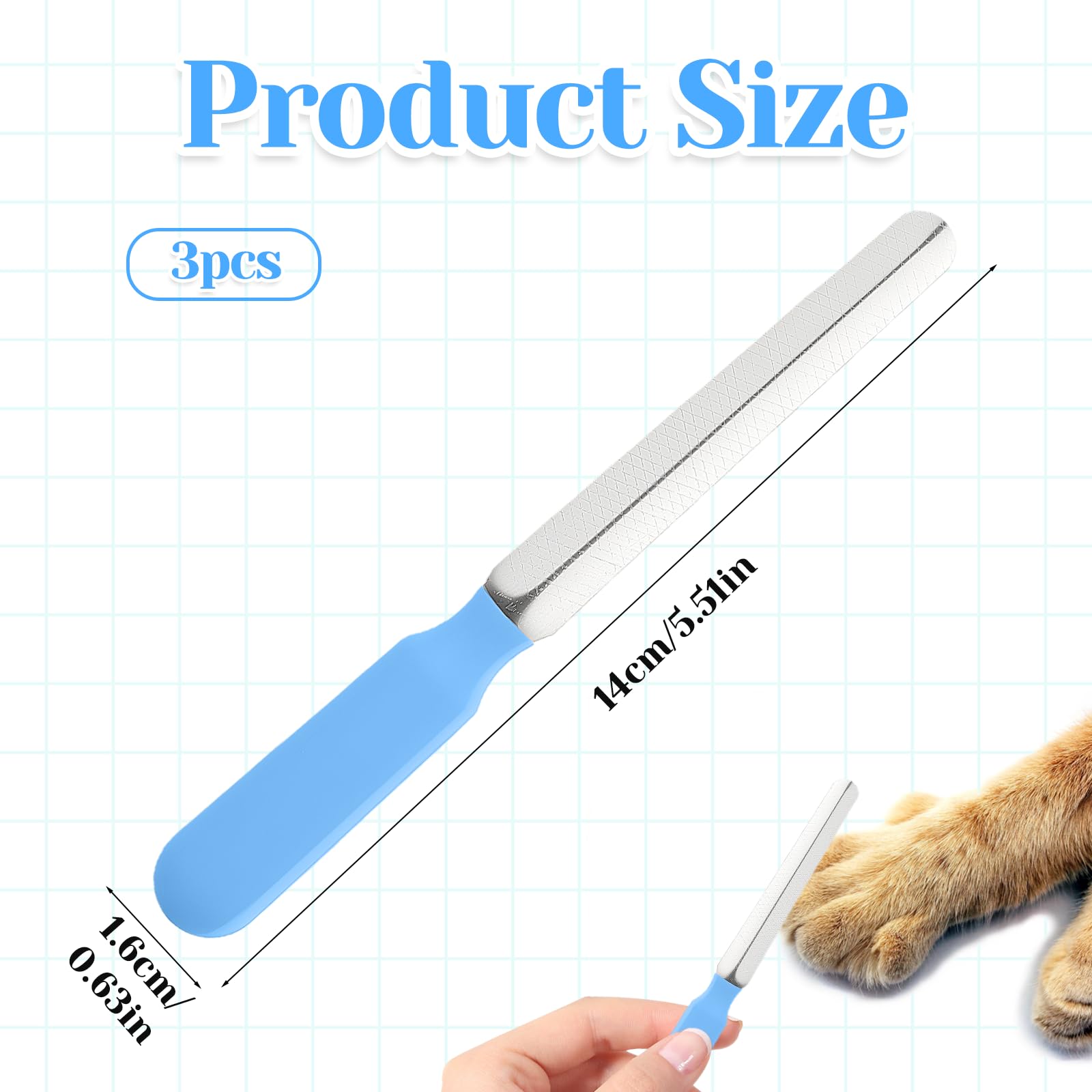 Qulkws stainless steel nail file blue closeup demonstrates durable, smooth shaping.