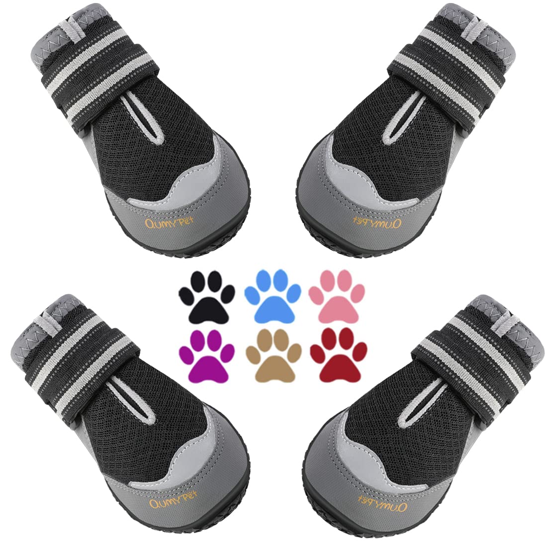 QUMY dog boots size 6 for large dogs with paw protection on outdoor walks.