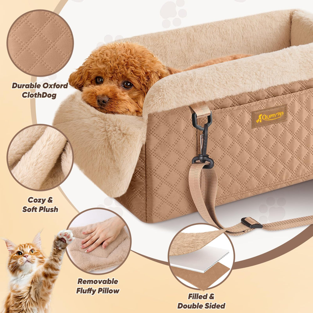 QUMY dog car seat honeycomb-support-board keeps shape and prevents slipping.