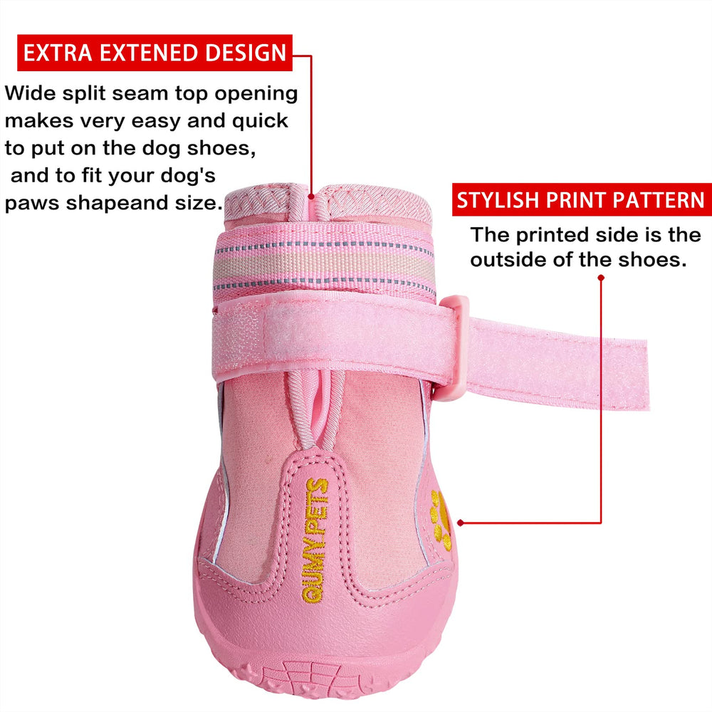 QUMY dog shoes anti-slip-sole provides stable traction on varied surfaces.