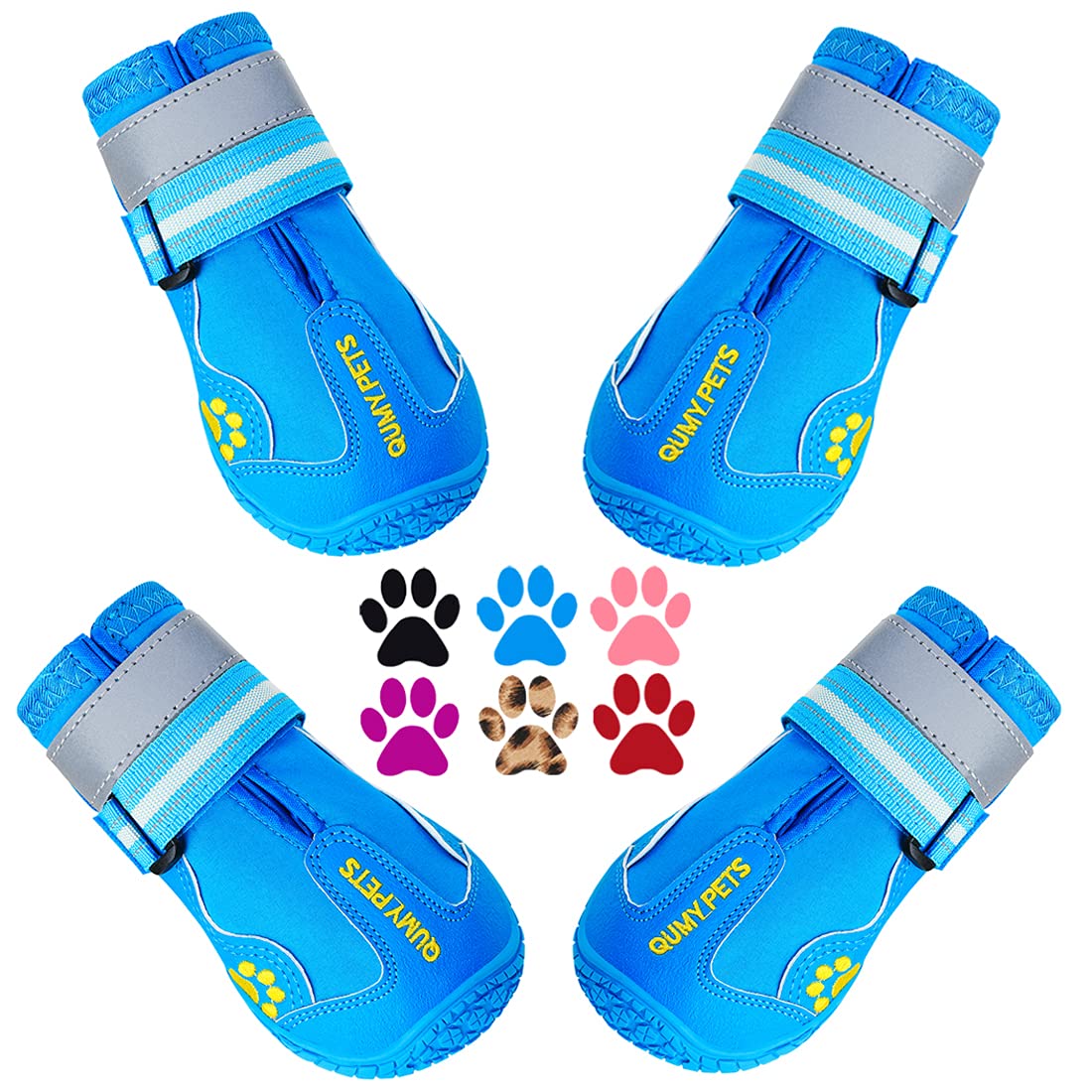 QUMY dog shoes help measure paws for the perfect, comfortable size.