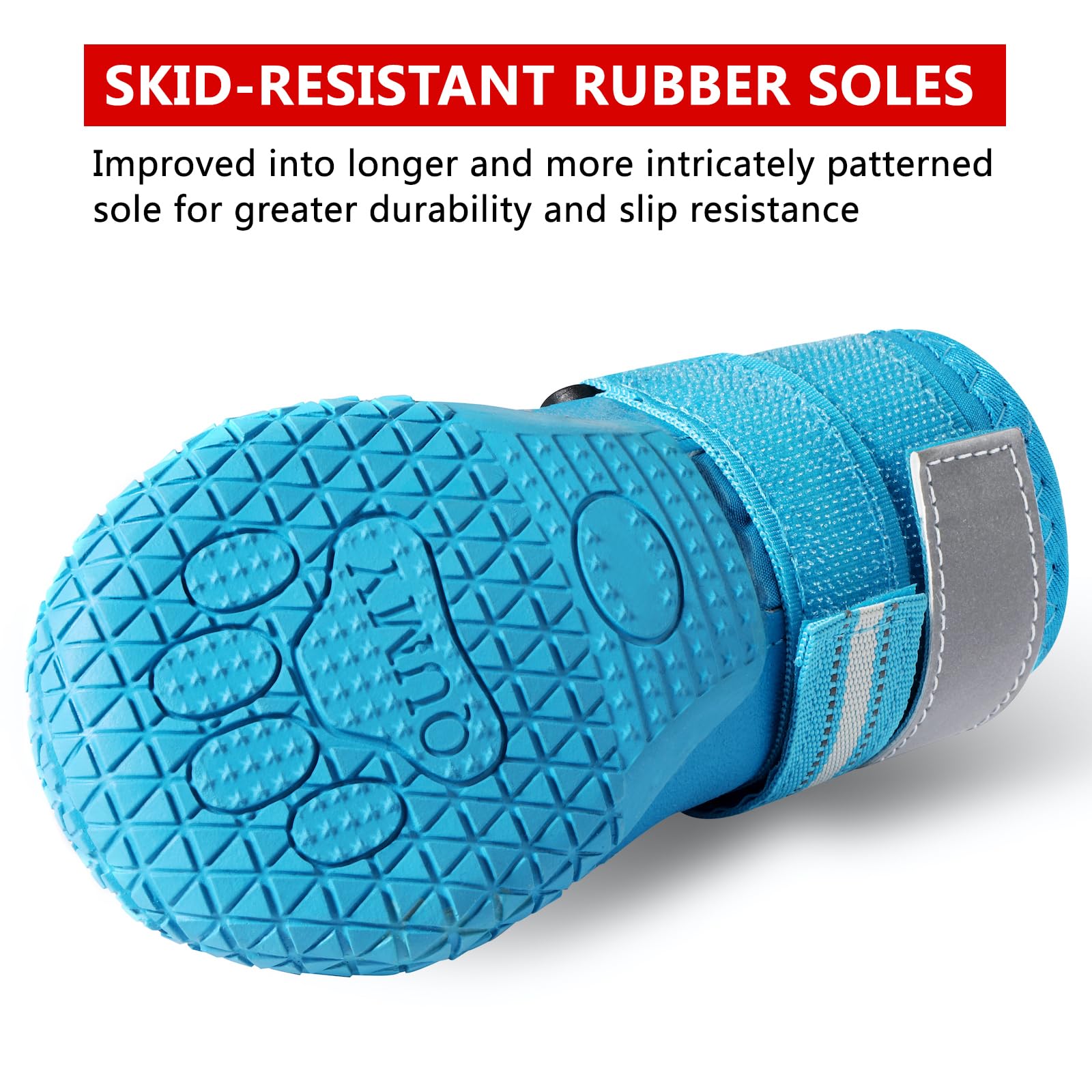 QUMY dog shoes sizing guide helps select the correct width for comfort.