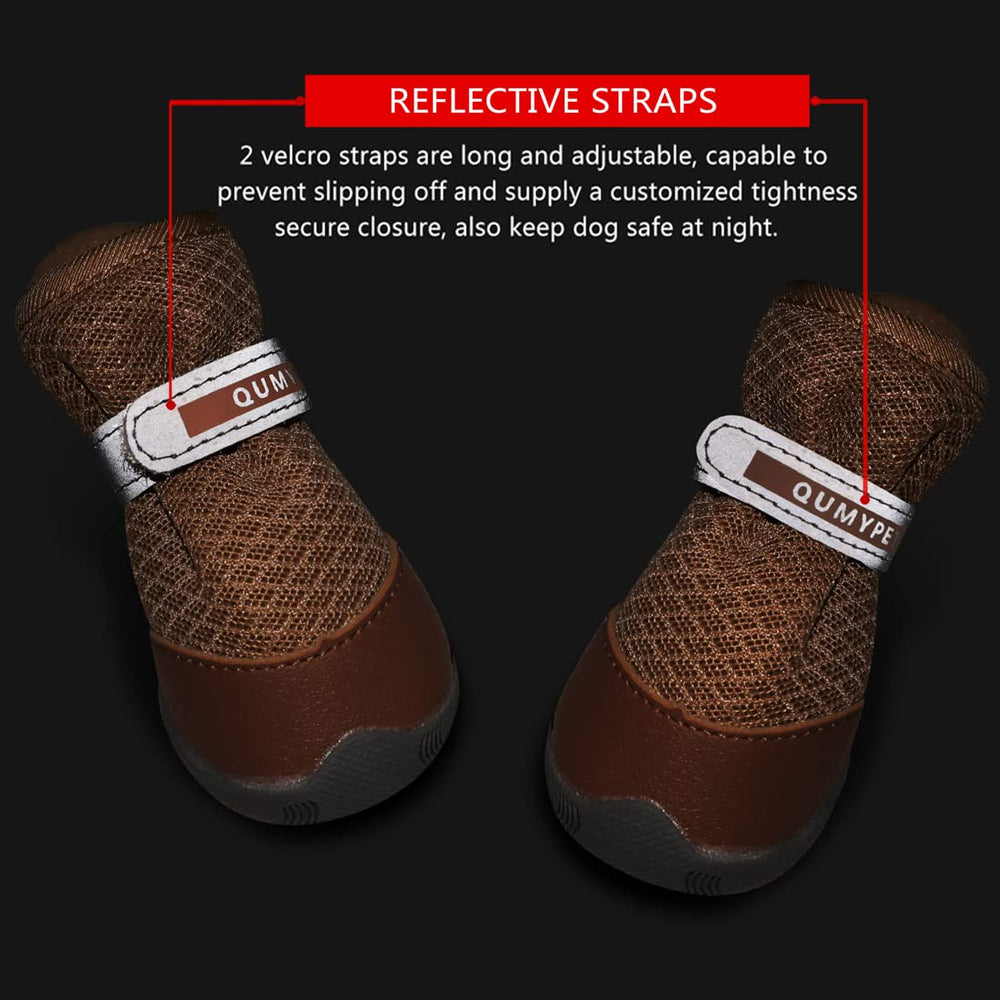 QUMY dog shoes protect paws from hot pavement during summer walks