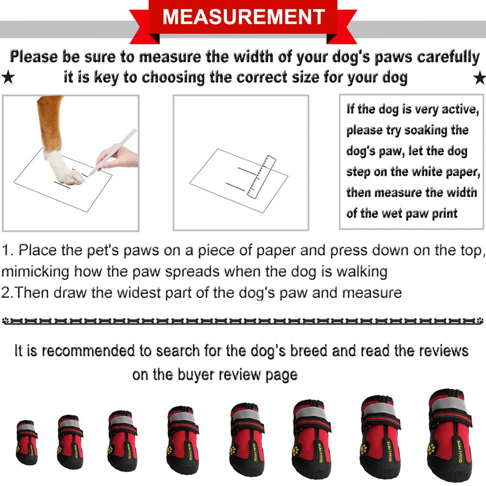 QUMY dog shoes feature a wide seam entry for easy on/off during quick outdoor trips.