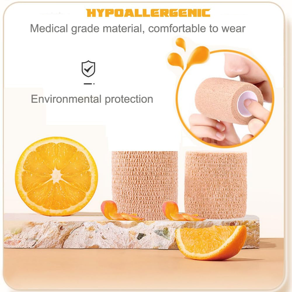 QUMY self-adhesive bandage wrap black roll offers reliable tension for active use.