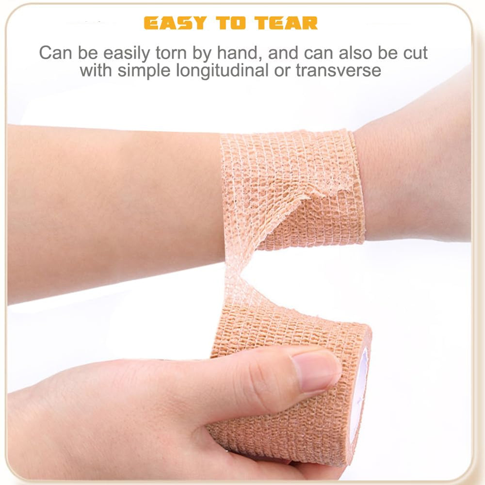 QUMY self-adhesive bandage wrap blue roll stays secure during activity and protects sensitive areas.