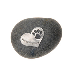 Quotable Cuffs Forever in My Heart stone front view for long-lasting pet memorial.