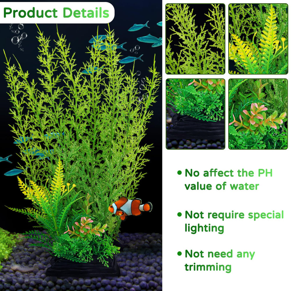 QUOZUO aquarium decor green plant roots detachable for easy cleaning