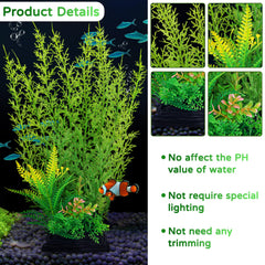 QUOZUO aquarium decor green plant roots detachable for easy cleaning
