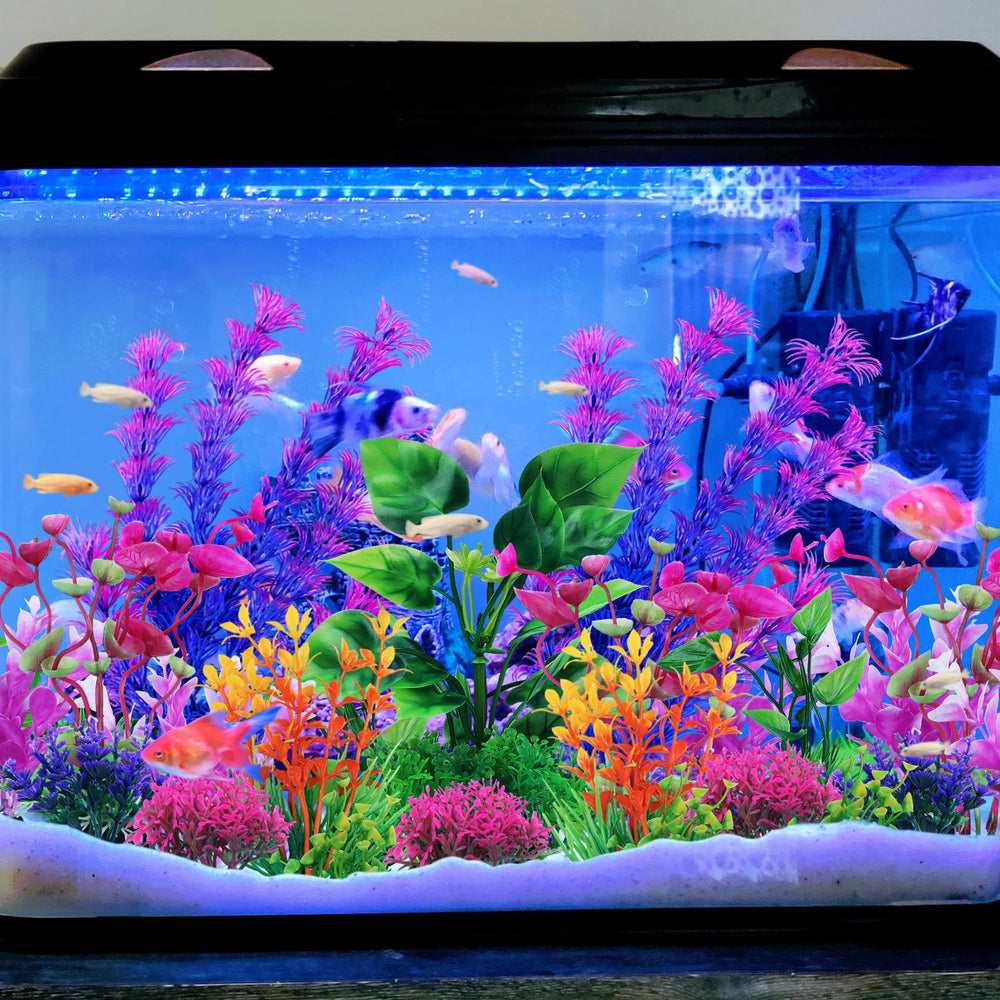 QUOZUO aquarium plants with detachable roots simplify cleaning and maintenance.