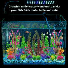 QUOZUO aquarium decor includes plant bases anchoring into gravel for stable tank setup.