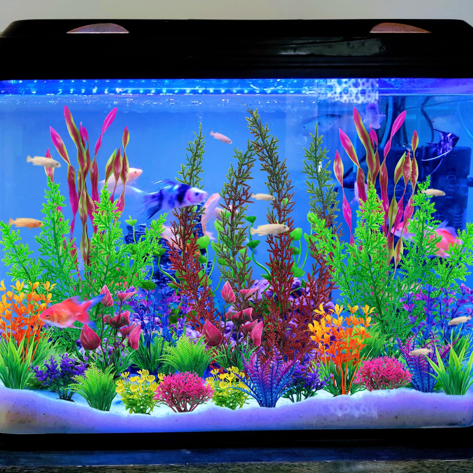 QUOZUO 25pcs set suits 7-20 gallon tanks with varied heights creating natural underwater scenery.