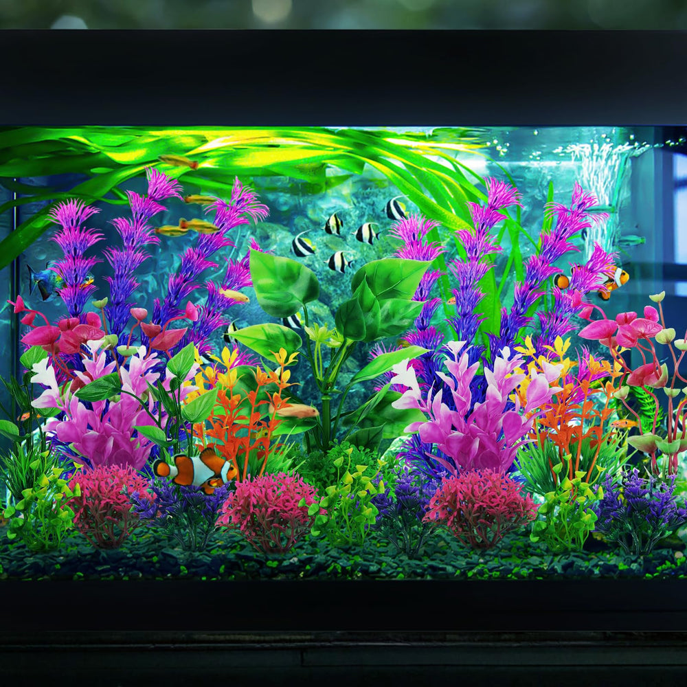 QUOZUO aquarium plants varied sizes from 2 to 7.9 inches fit many tanks.