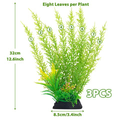 QUOZUO aquarium plastic plants soft leaves 12in safe for fish and low maintenance