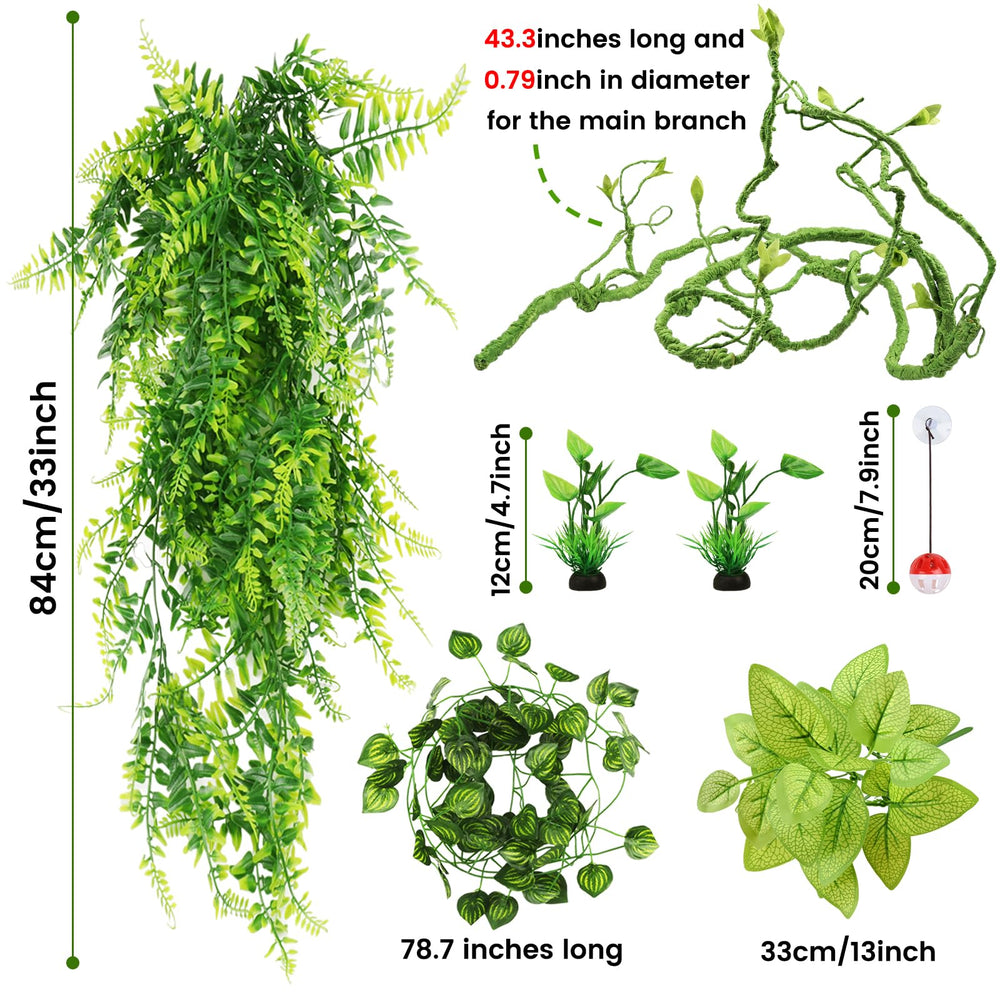 QUOZUO bendable reptile plant leaves demonstrating flexible design for enclosure shaping