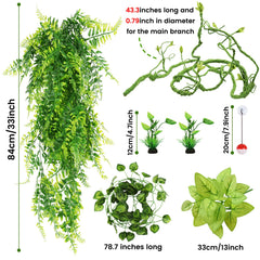QUOZUO bendable reptile plant leaves demonstrating flexible design for enclosure shaping