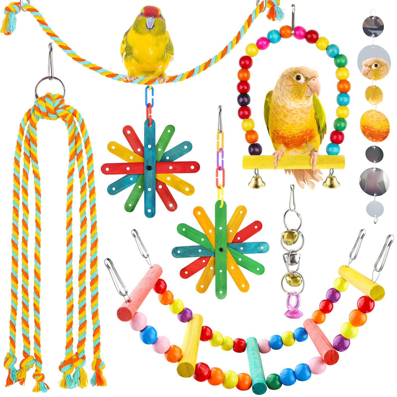 QUOZUO bird rope toy promotes climbing, gripping, and rest