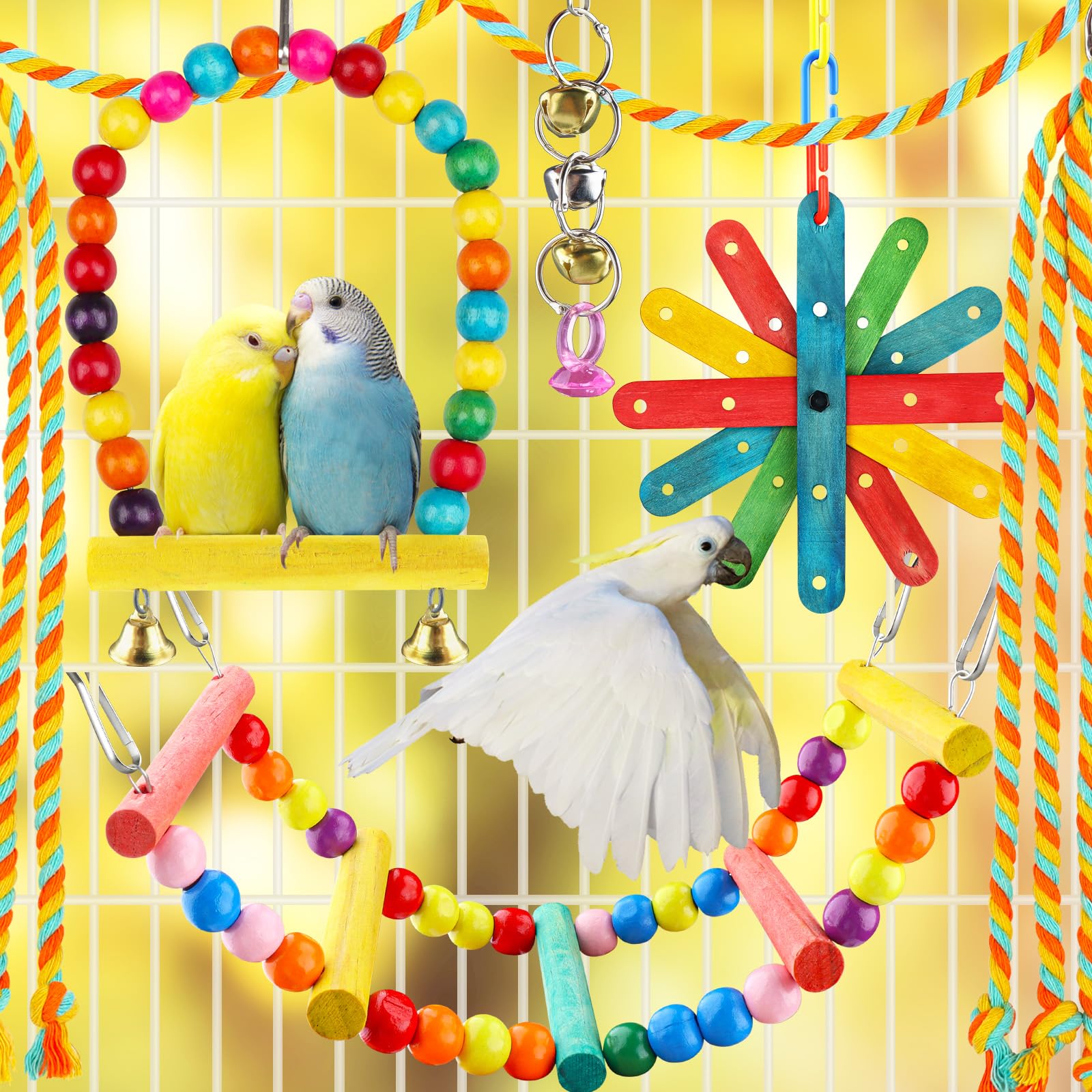 QUOZUO second colorful wood hanging toy adds variety for rest and play