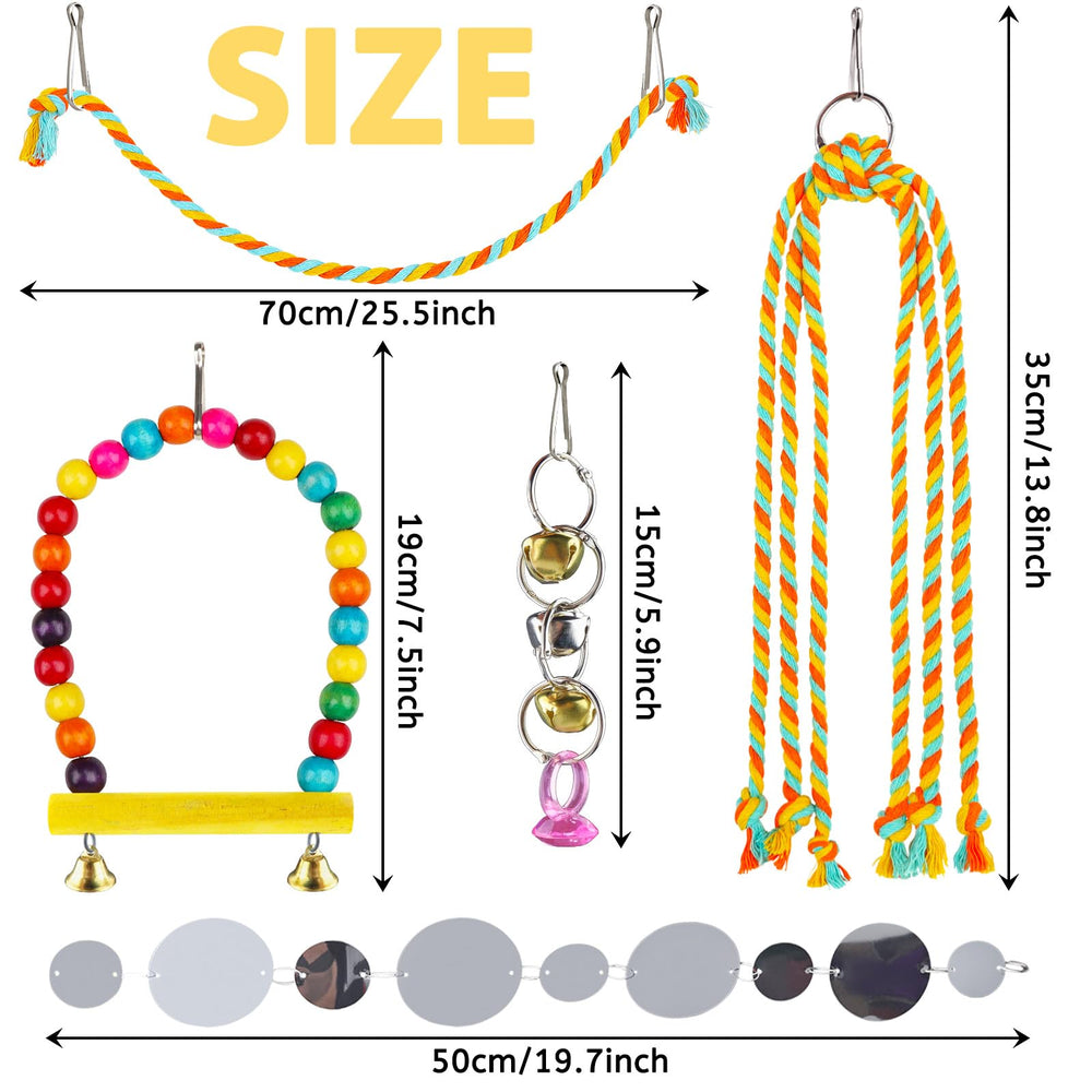 QUOZUO large bird swing with bells promotes play and social interaction