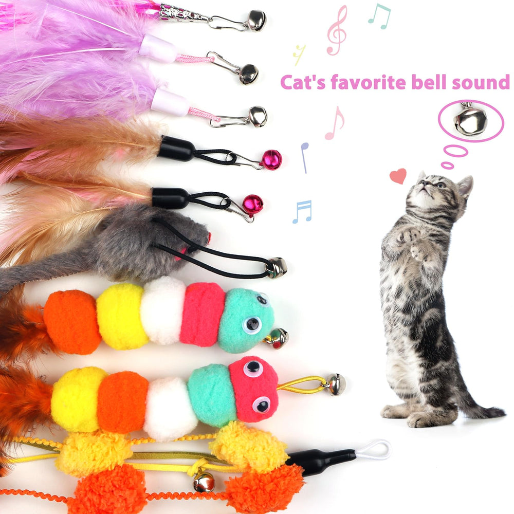 QUOZUO cat feather refill closeup feathers showing vibrant feather detail for engaging play