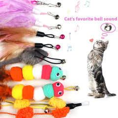 QUOZUO cat feather refill closeup feathers showing vibrant feather detail for engaging play