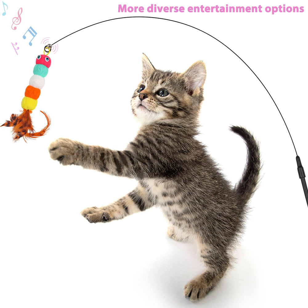 QUOZUO cat feather refill loop-attachment demonstrates quick wand replacement