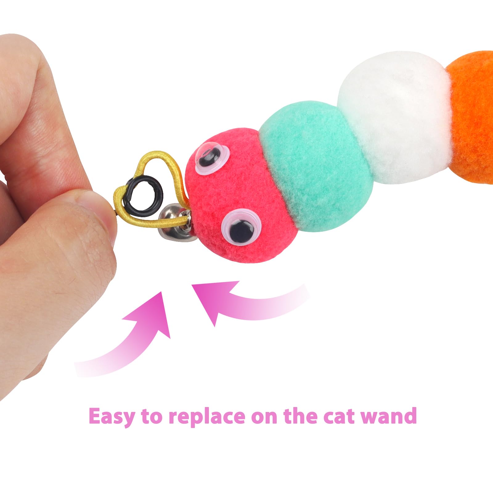 QUOZUO cat feather refill soft-texture highlights gentle touch during play