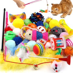 QUOZUO cat toys 32 pack assortment invites varied play for indoor cats.