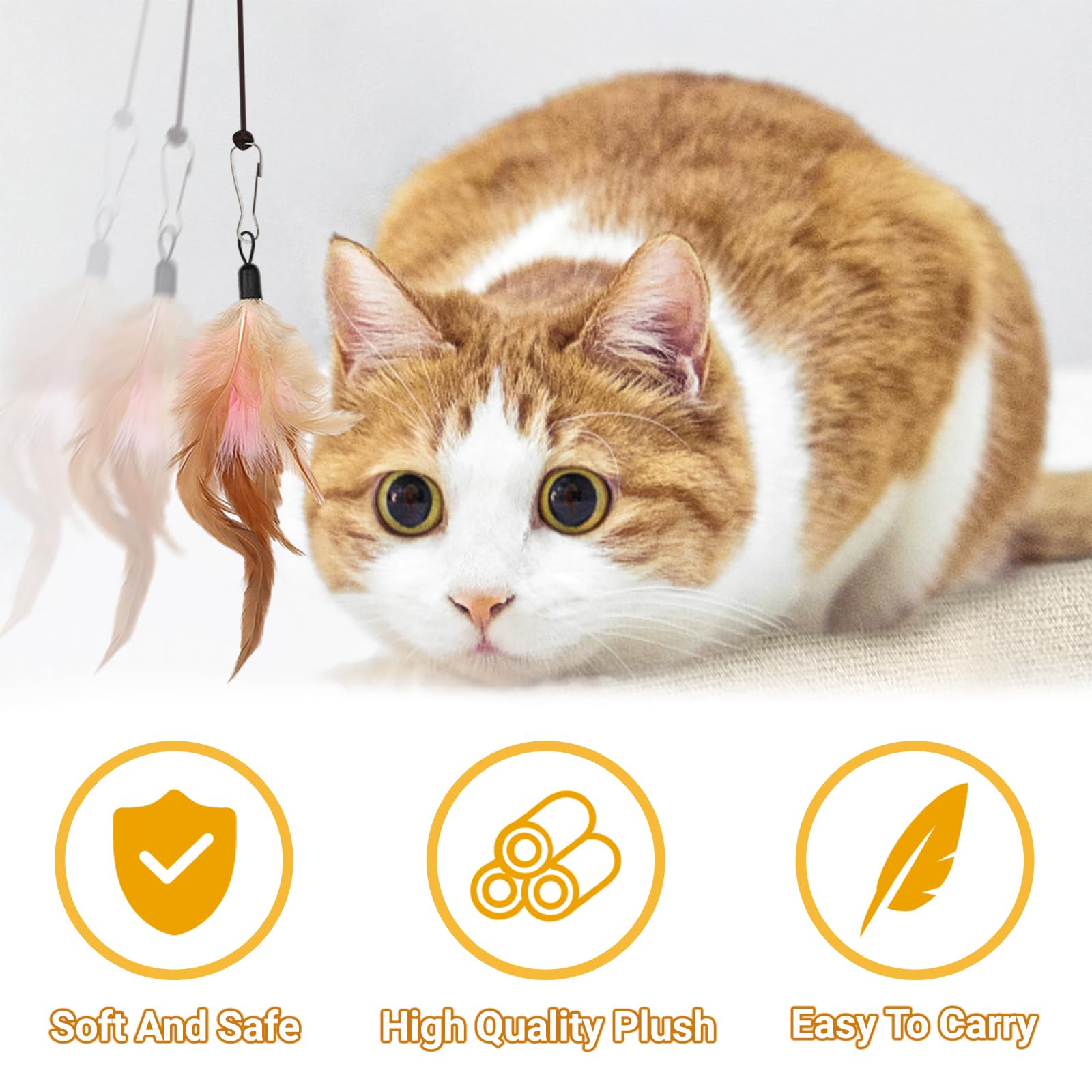 QUOZUO cat toy wand refill balls promotes energetic play and exercise.