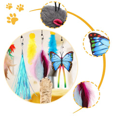 QUOZUO cat toy wand refill mice sparks chasing behavior and batting games.