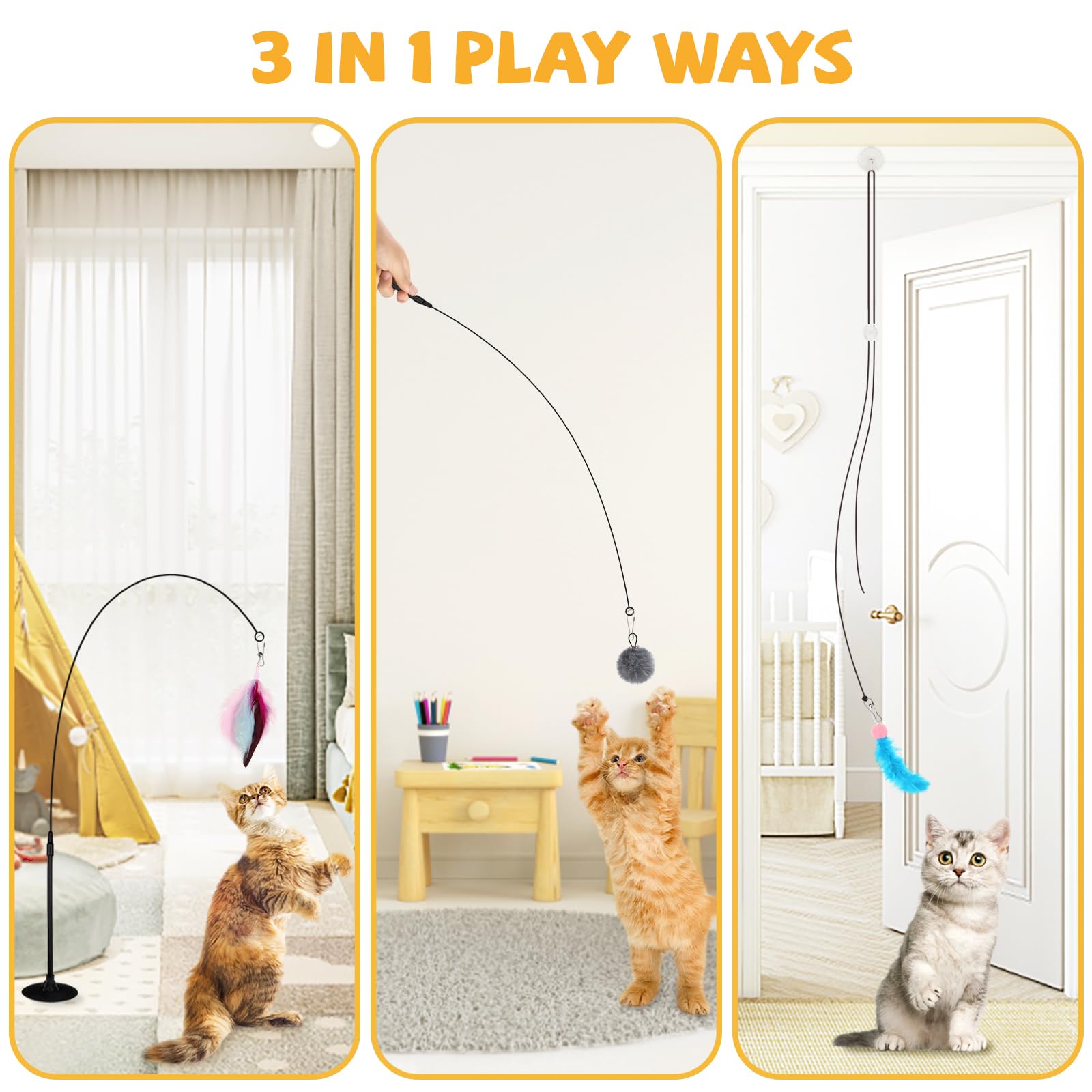 QUOZUO plush balls refill offers soft texture for gentle tug-and-pounce play.