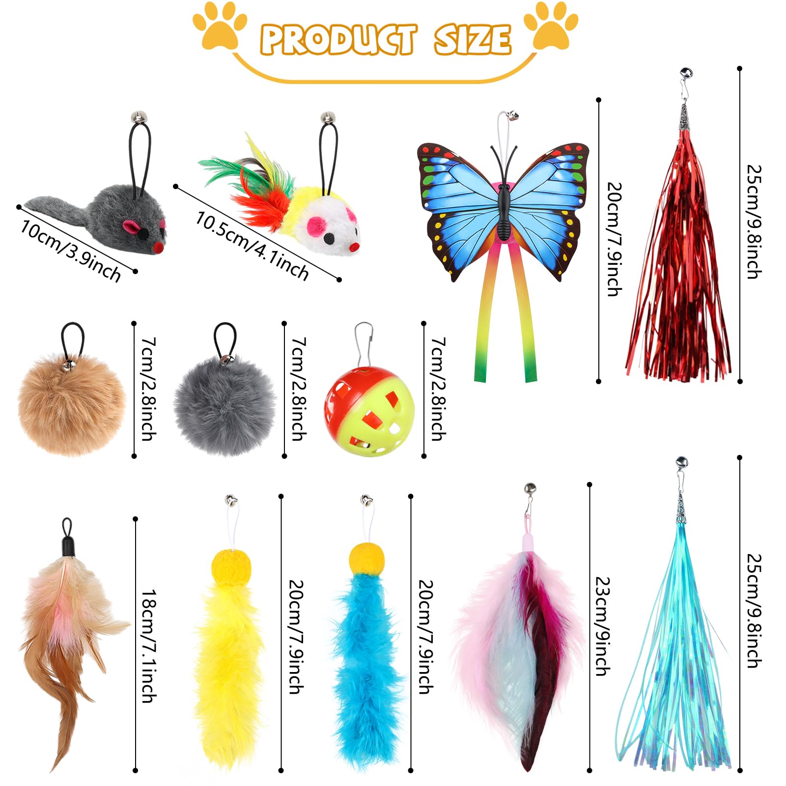 QUOZUO cat toy wand refill tassels encourages jumping and pouncing during interactive sessions.