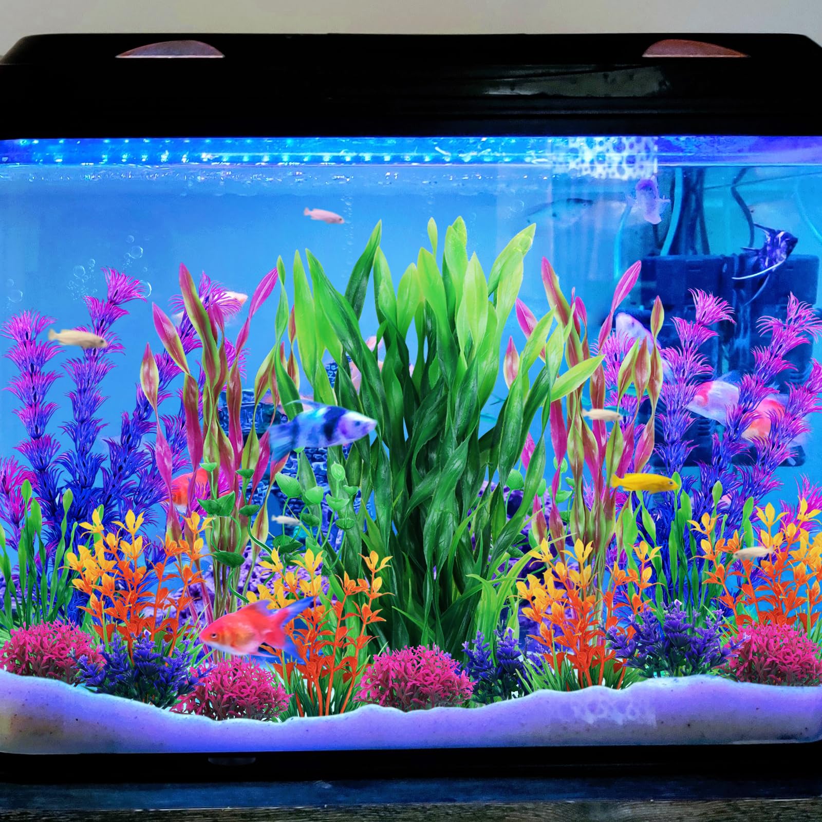 QUOZUO aquarium decorations fit 7-20 gallon tanks for versatile setups.