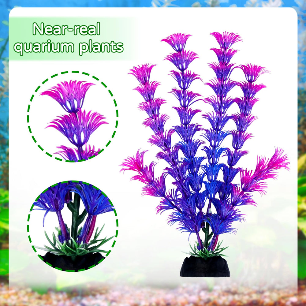 QUOZUO fish tank decor closeup—fine details mimic real plants for authentic look.