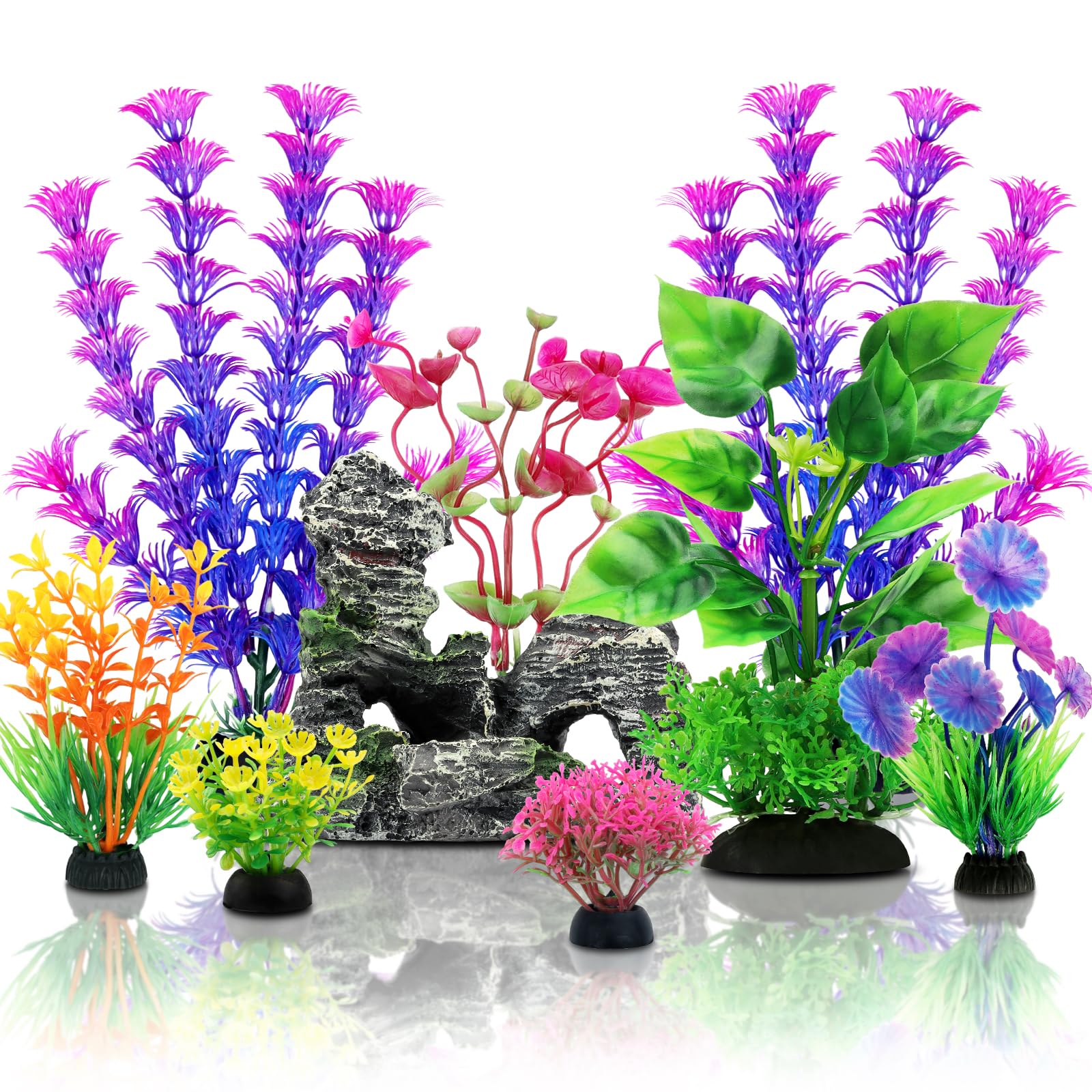 QUOZUO fish tank plant green—adds vibrant color and natural hiding spots for fish.