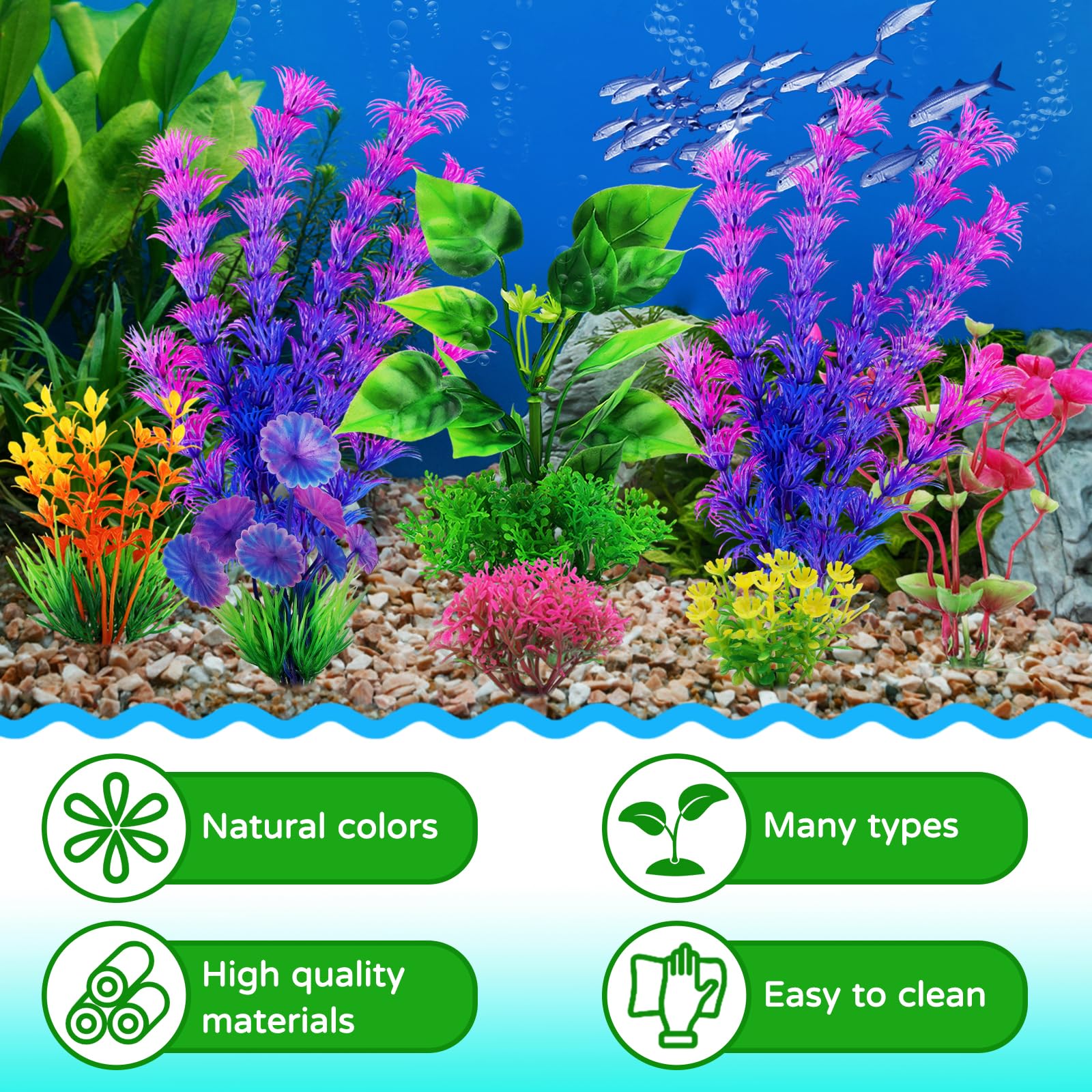 QUOZUO fish tank plant purple—eye-catching contrast to aquarium greens for visual interest.
