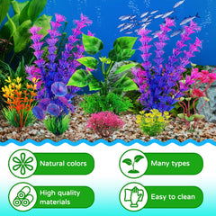 QUOZUO fish tank plant purple—eye-catching contrast to aquarium greens for visual interest.