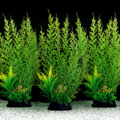 QUOZUO fish tank plants green 3pcs ensemble 12in adds natural look and easy maintenance