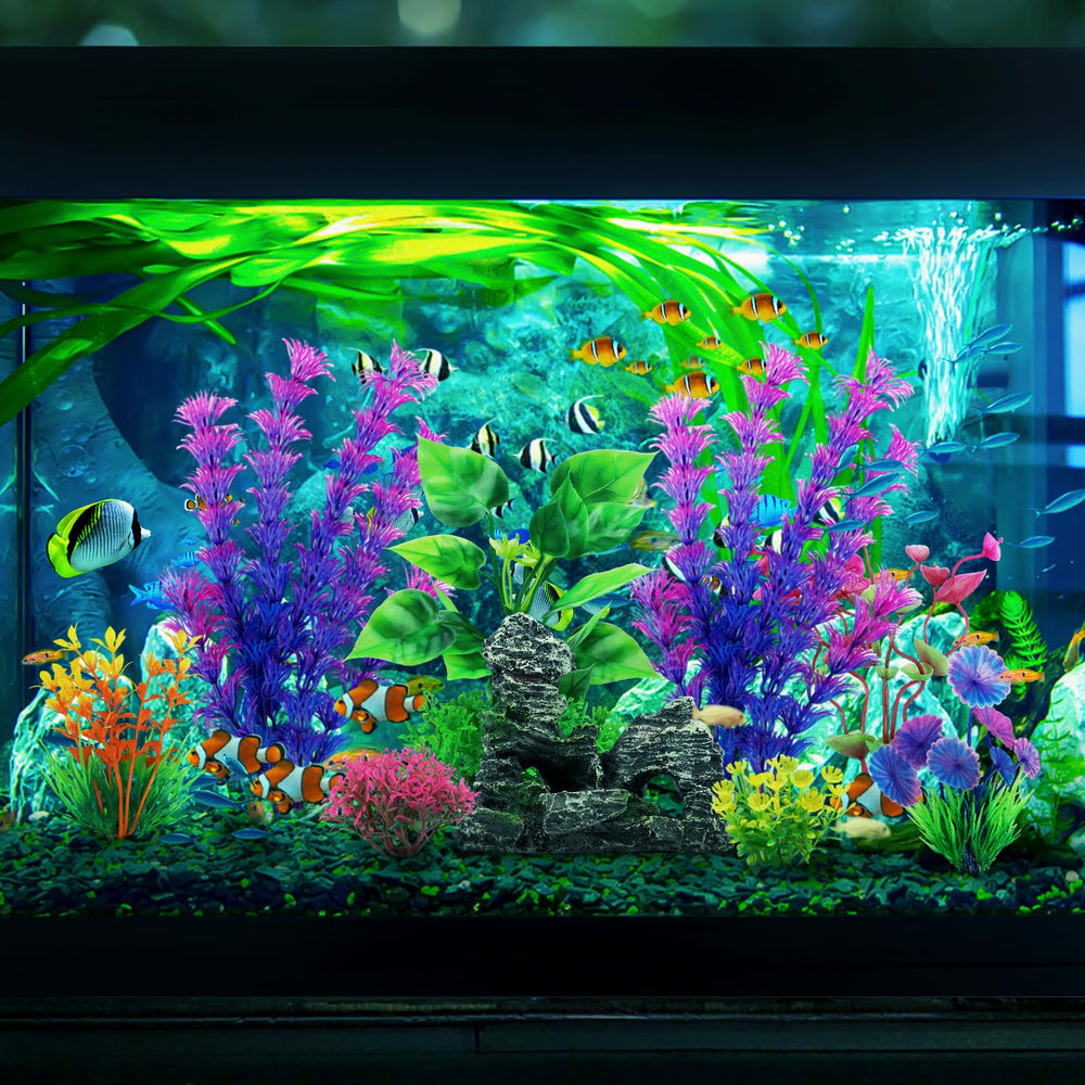 QUOZUO fish tank rock cave—provides shelter and hiding holes for curious fish.