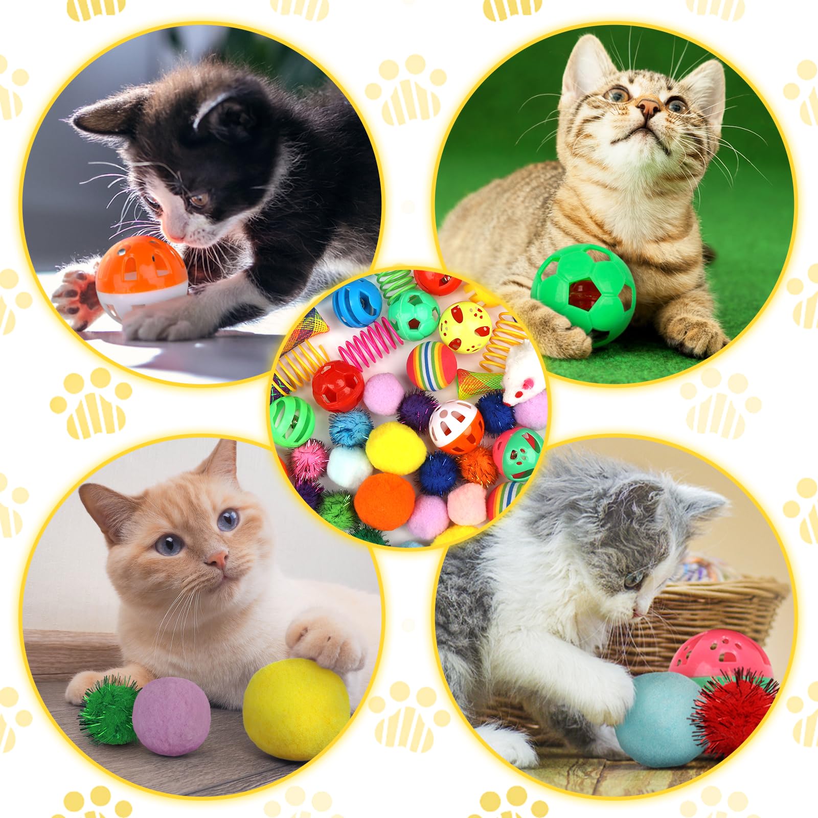 QUOZUO kitten toys package with 60pcs set variety for endless play