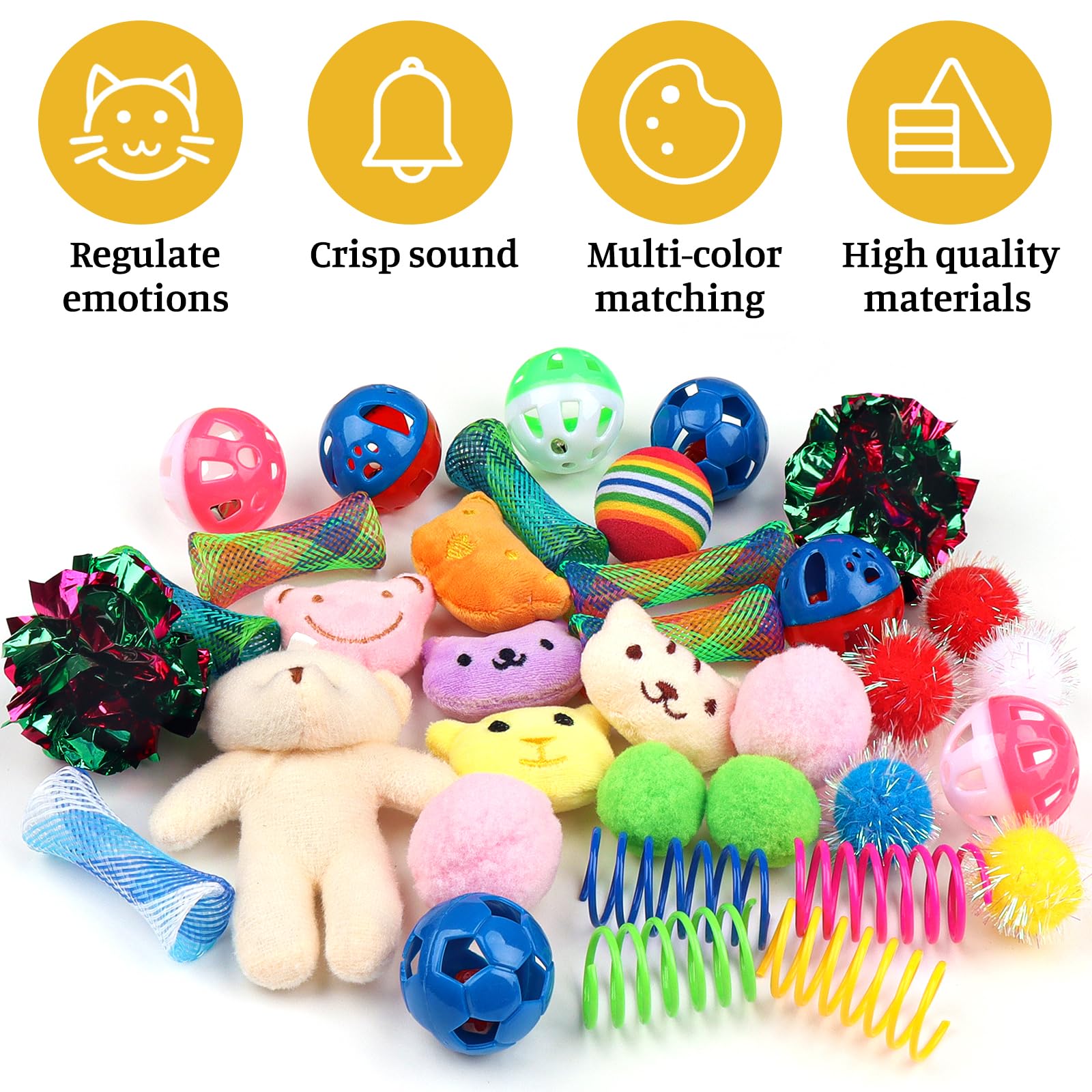 QUOZUO plush pom pom ball close-up showing soft texture for supervised solo play