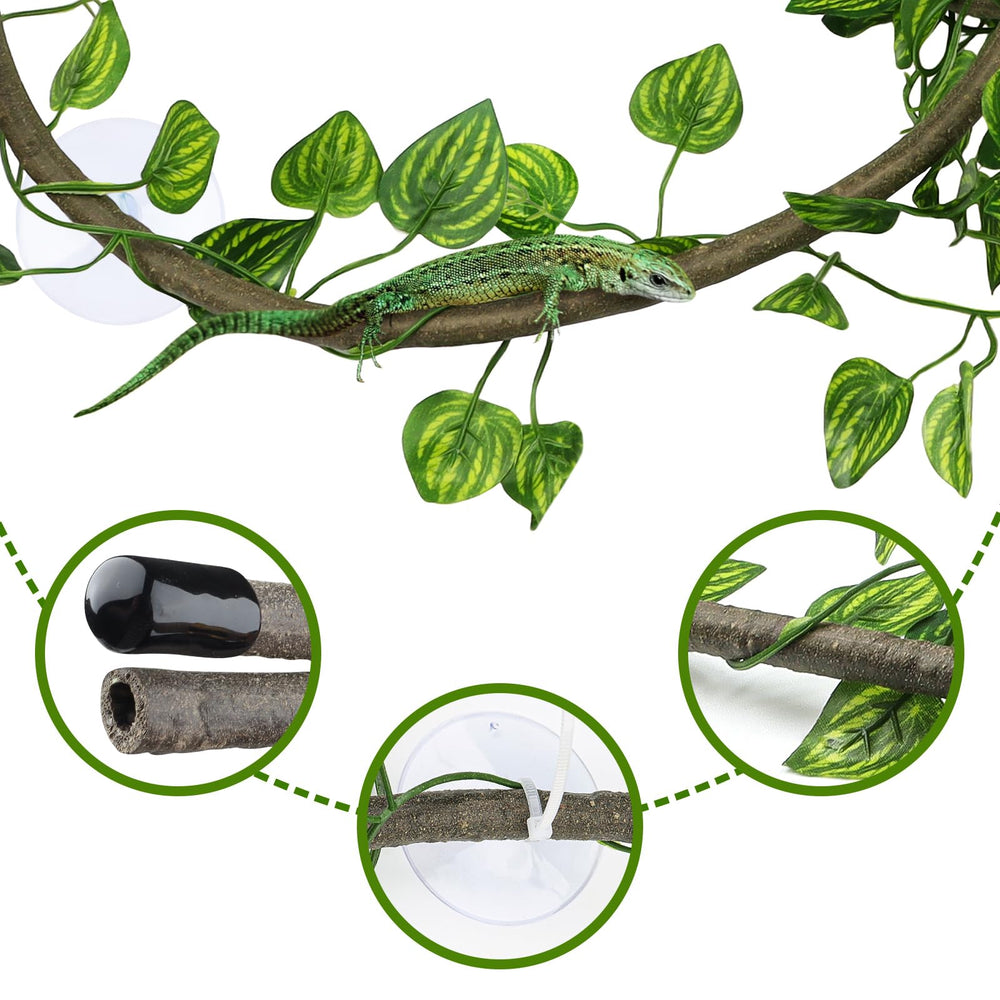 QUOZUO pack includes multiple vines, leaves, suction cups and caps