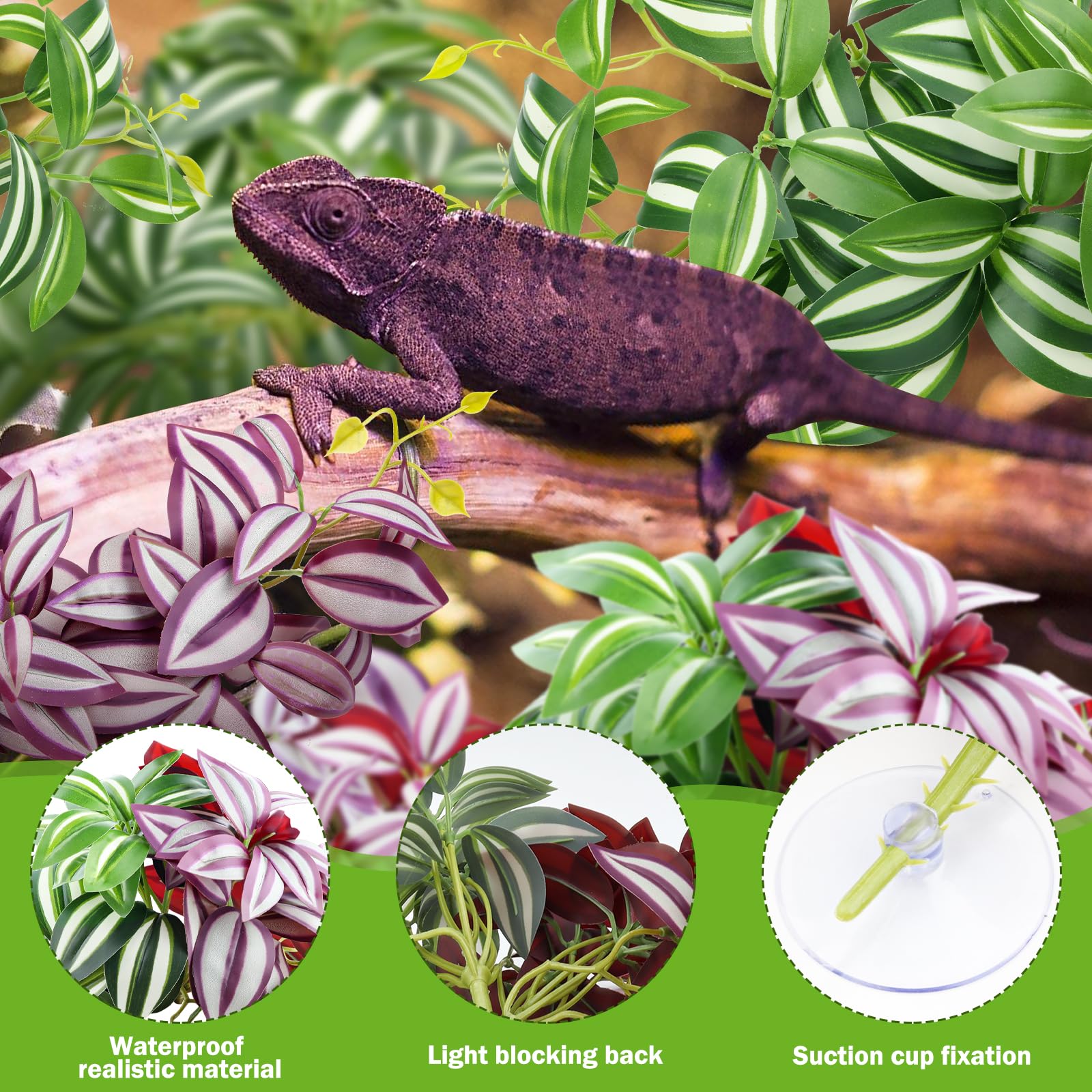 QUOZUO reptile plants habitat decoration bearded dragon for hiding spots and interactive habitat