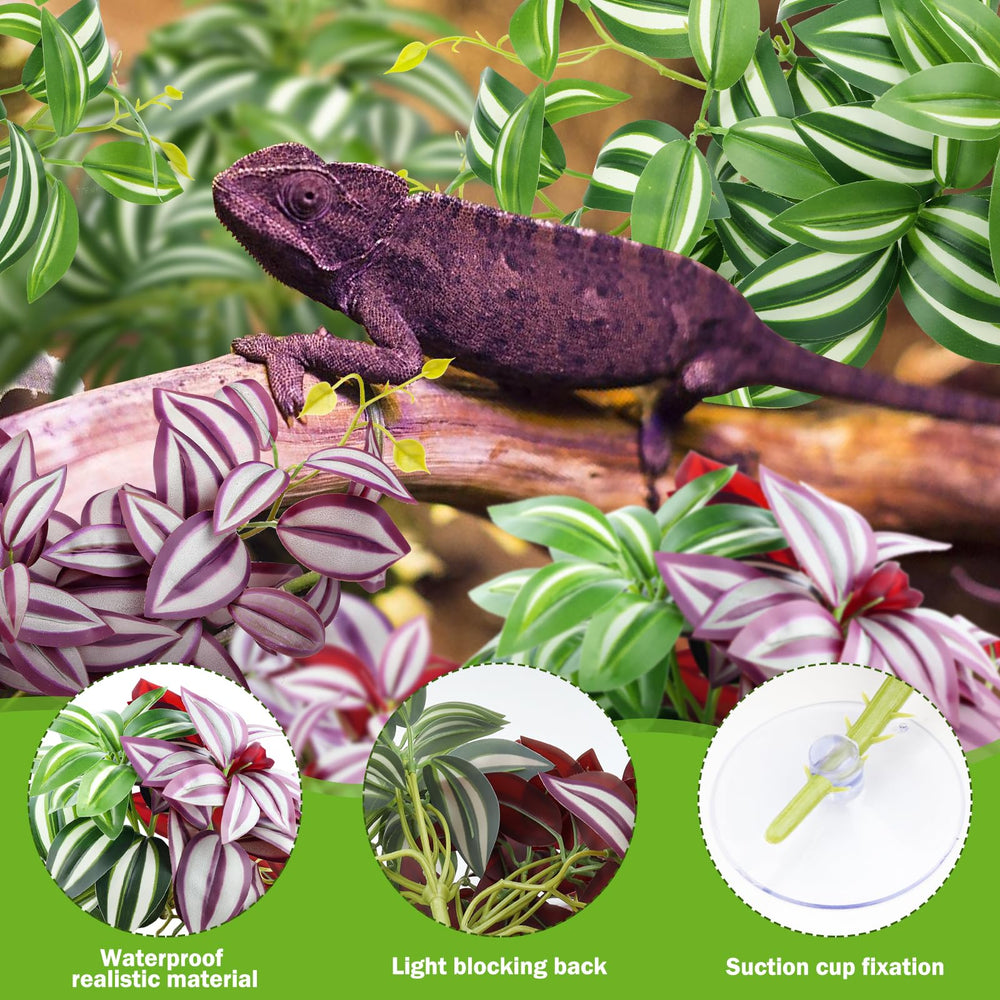 QUOZUO reptile plants habitat decoration bearded dragon for hiding spots and interactive habitat