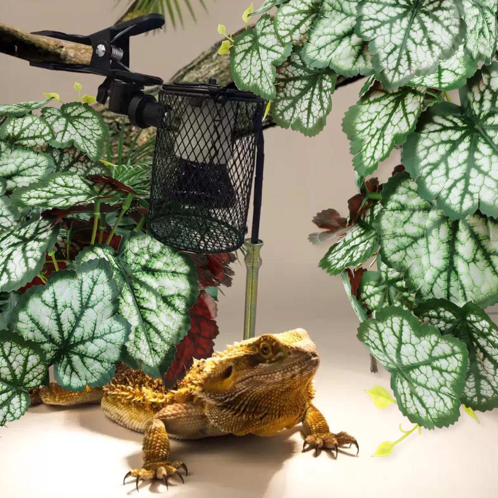 QUOZUO Reptile Plants non-toxic plastic and silk leaves ensure safe habitats